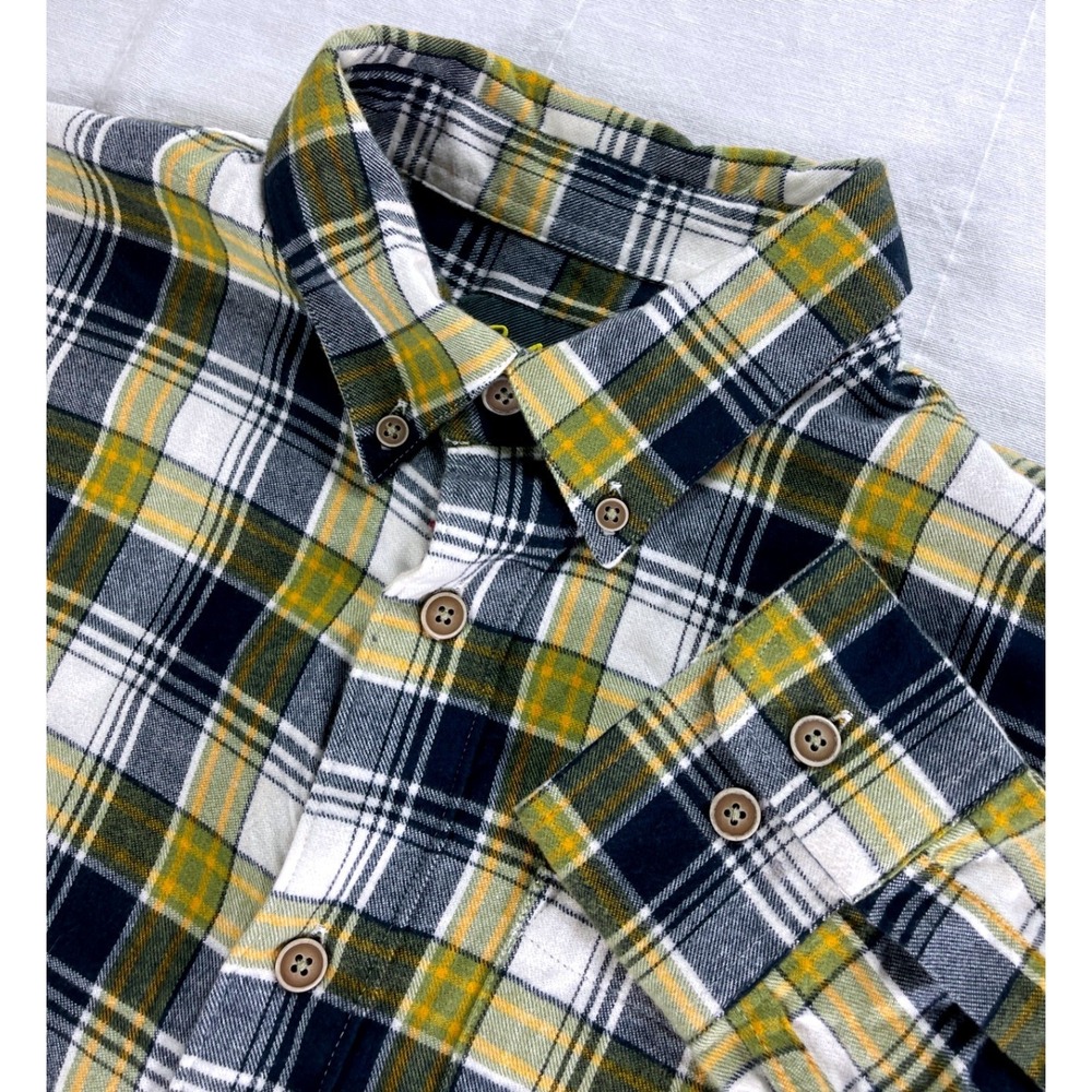 Cabela's Men's L Reg Plaid Flannel Button Up Long Sleeve Shirt Cotton